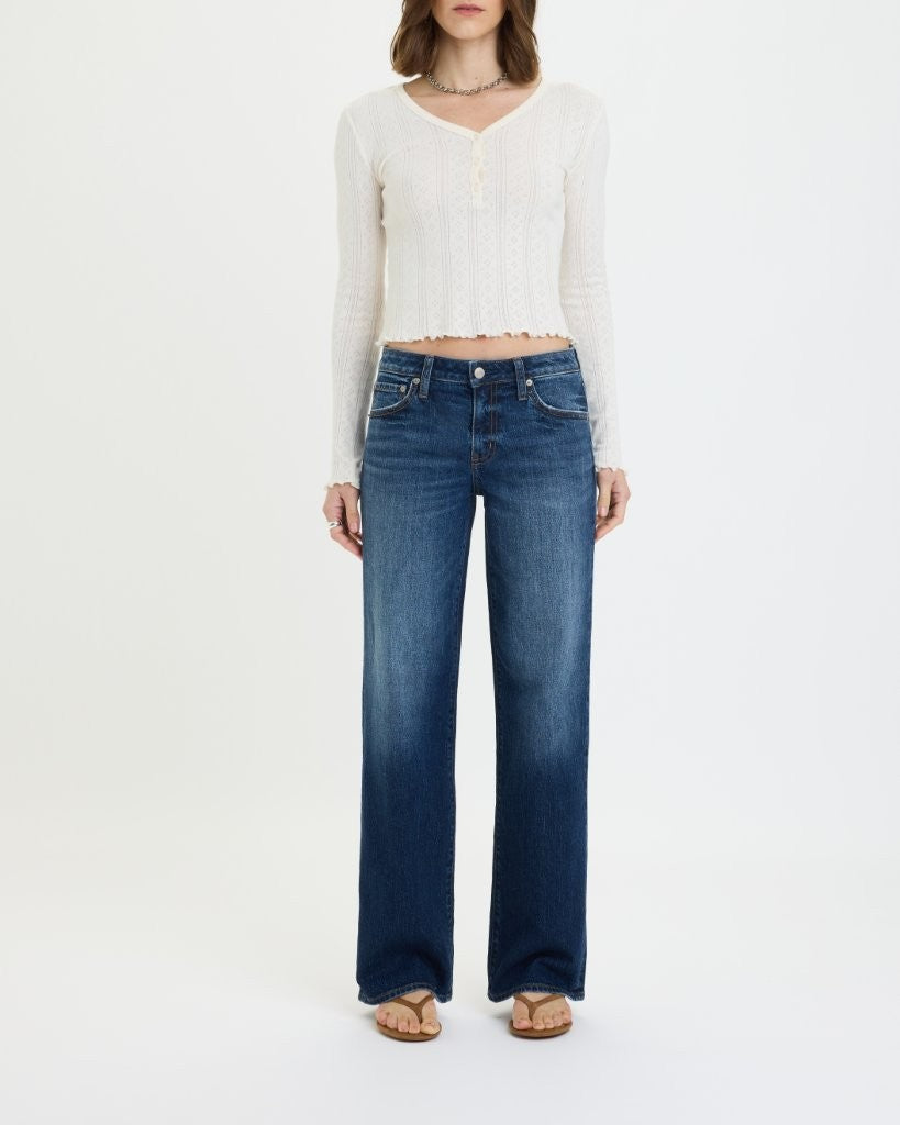 Daze Denim Keeper Low Rise Straight in Dark Authentic