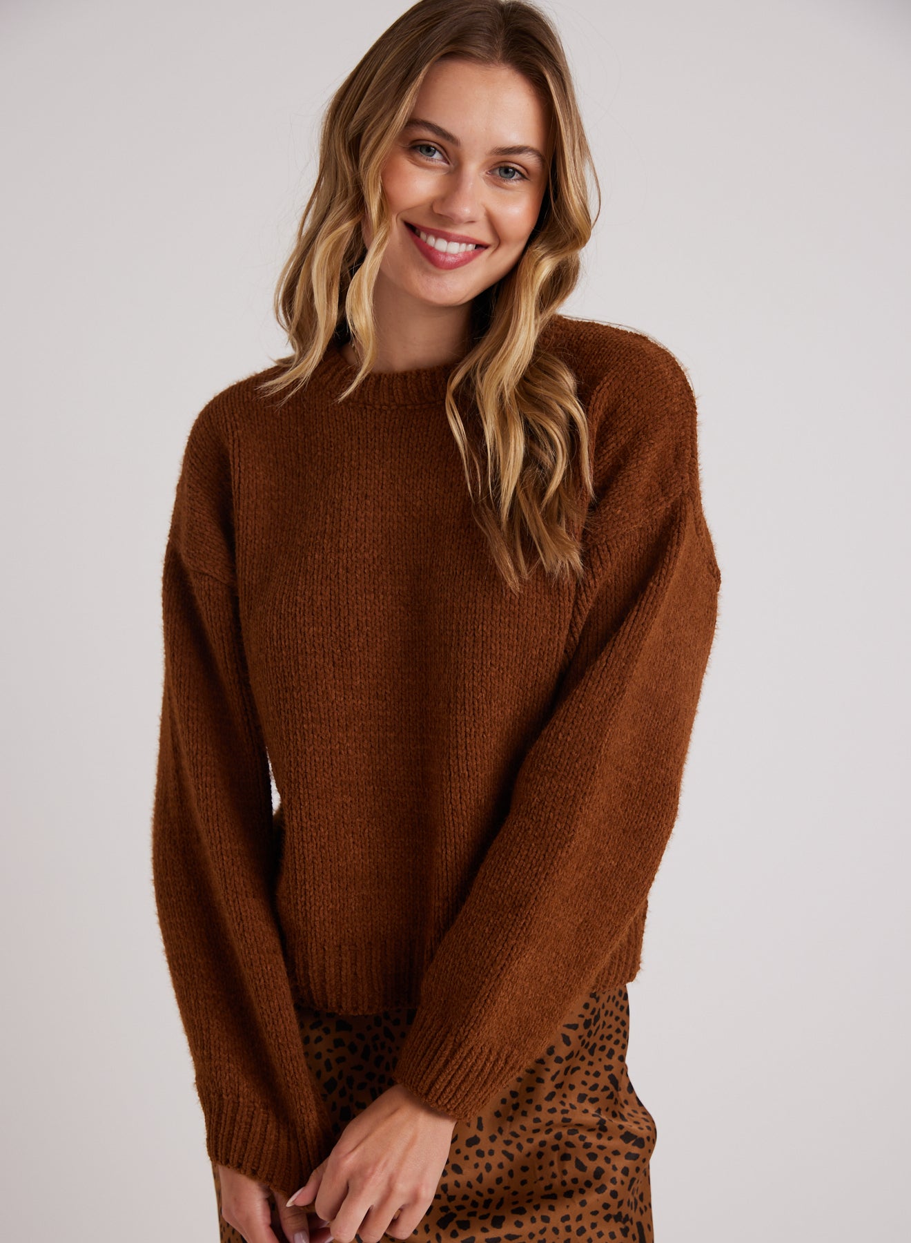 Bella Dahl Drop Shoulder Sweater Bronzed Maple