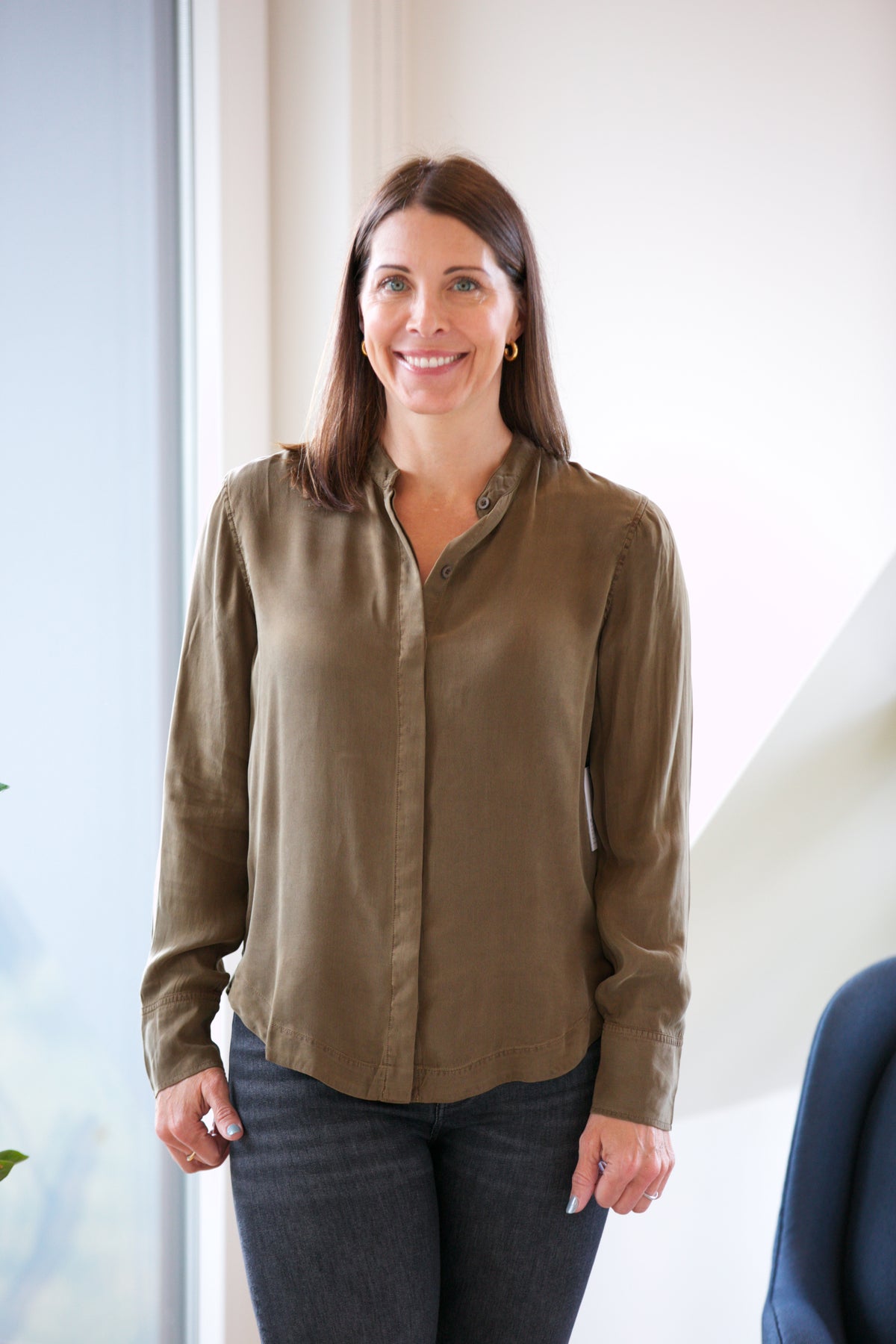 Bella Dahl Mandarin Collar Button Down