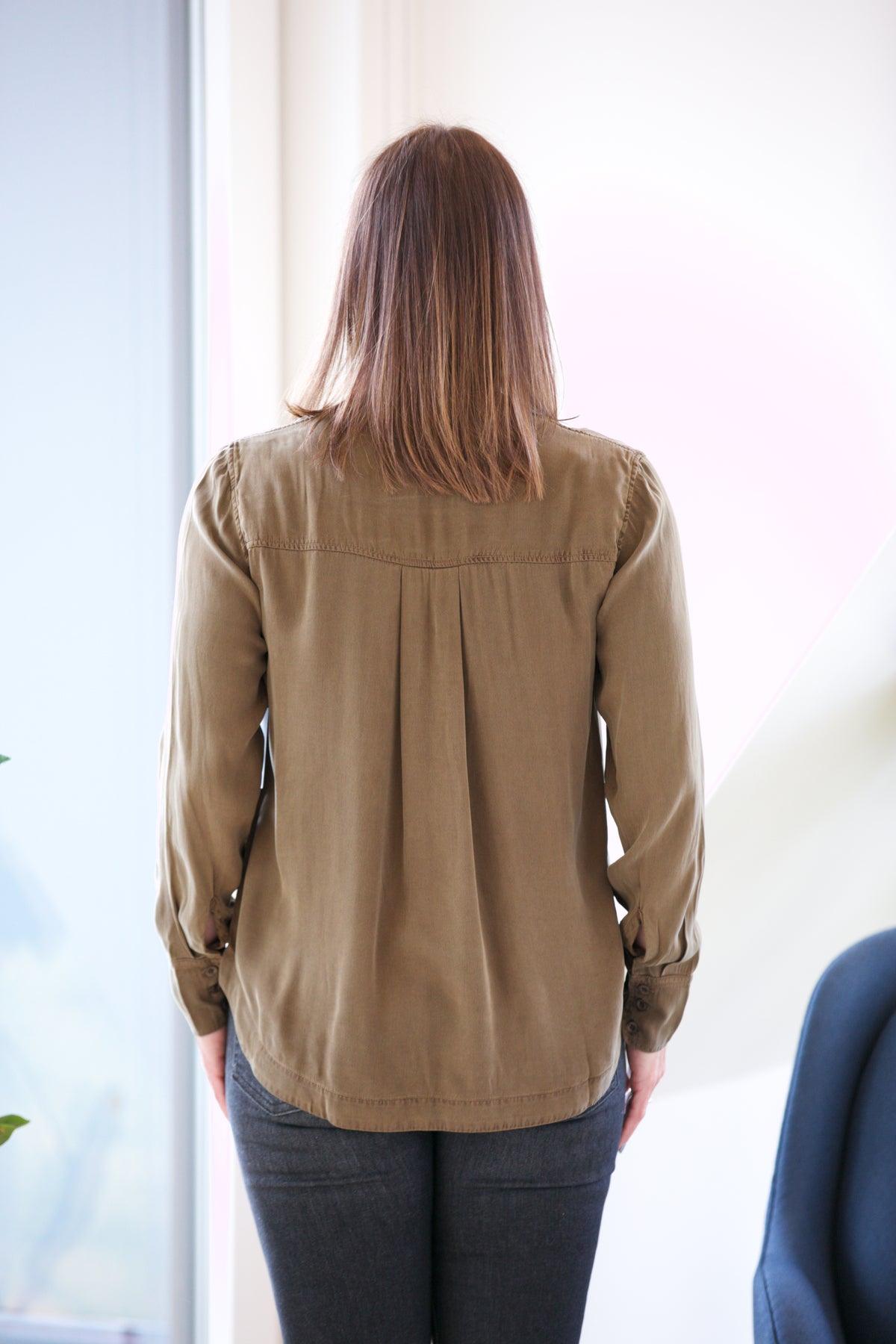Bella Dahl Mandarin Collar Button Down
