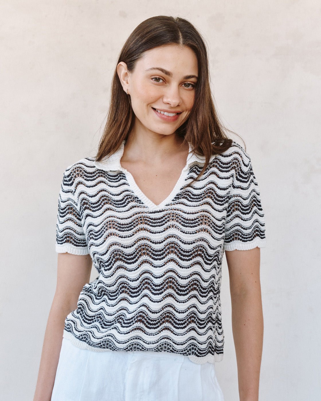 Bella Dahl Short Sleeve Collar Sweater