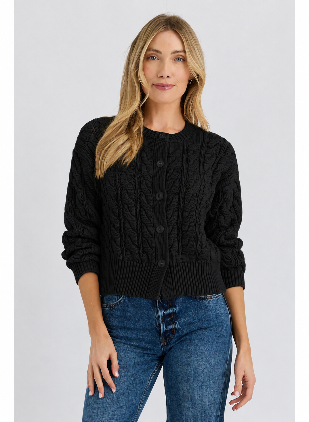 Stitches & Stripes Susan Cardigan in Black