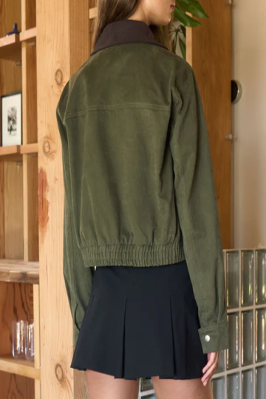 NYLAND Lullaby Contrast Corduroy Collar Zip-Up Jacket