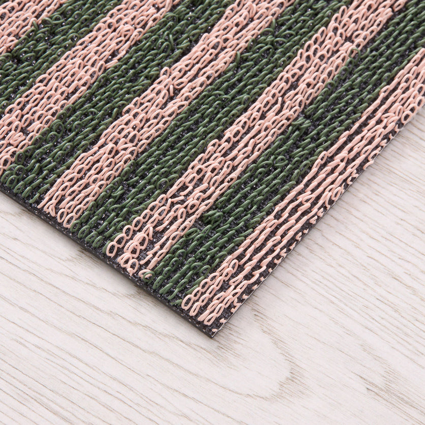 Chilewich Breton Stripe Shag Doormat 18x26 Malibu