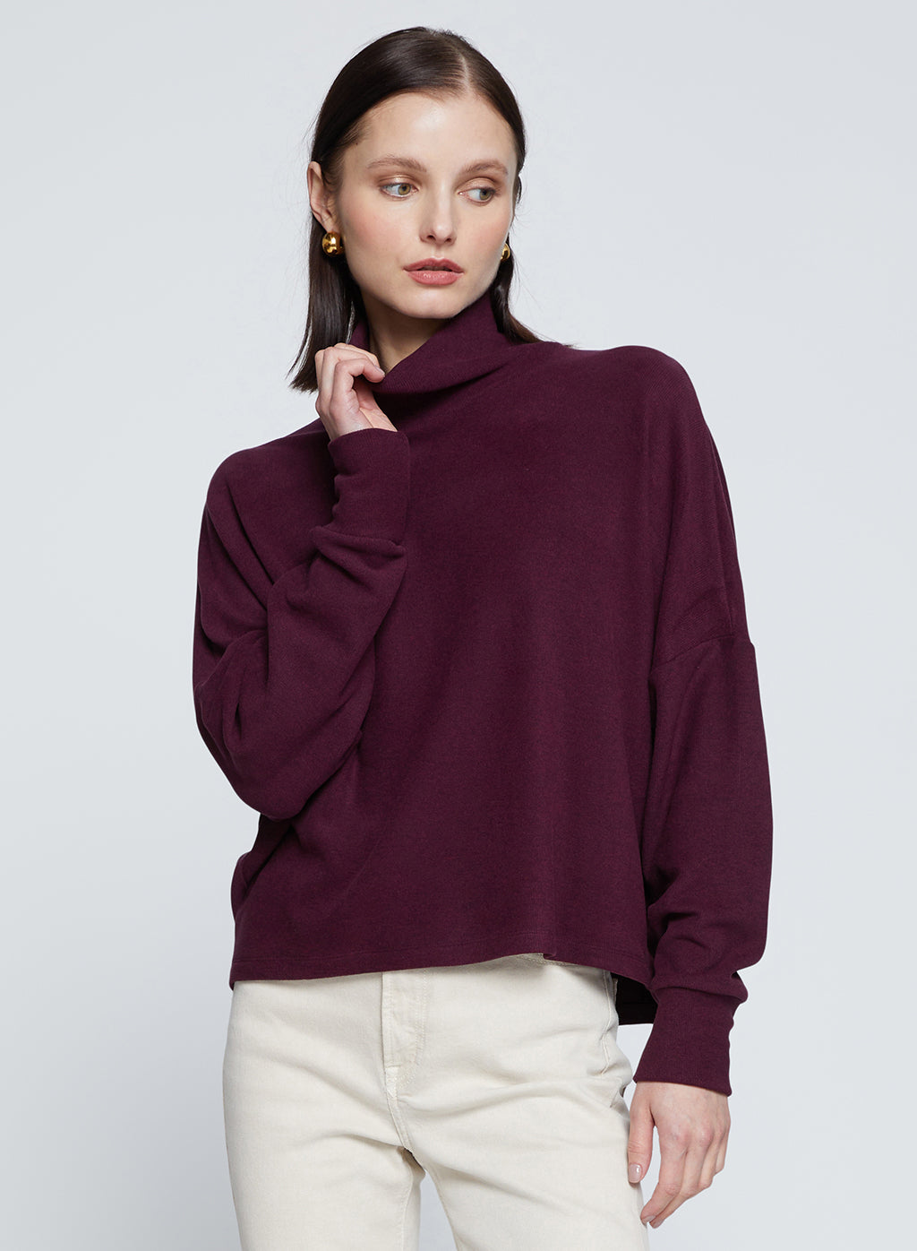 Stateside Honeyluxe Flatback Rib Dropped Dolman Top