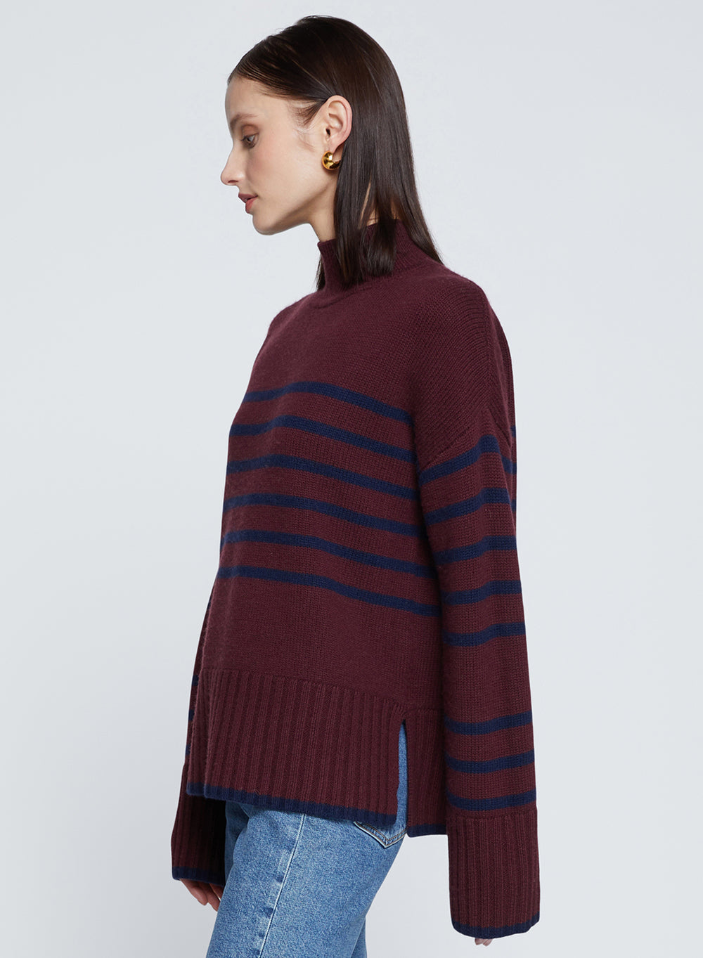 Stateside Striped Mock Neck Sweater