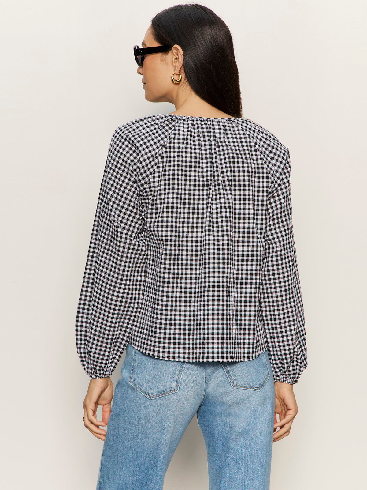 Sanctuary Perfect Gingham Button Blouse