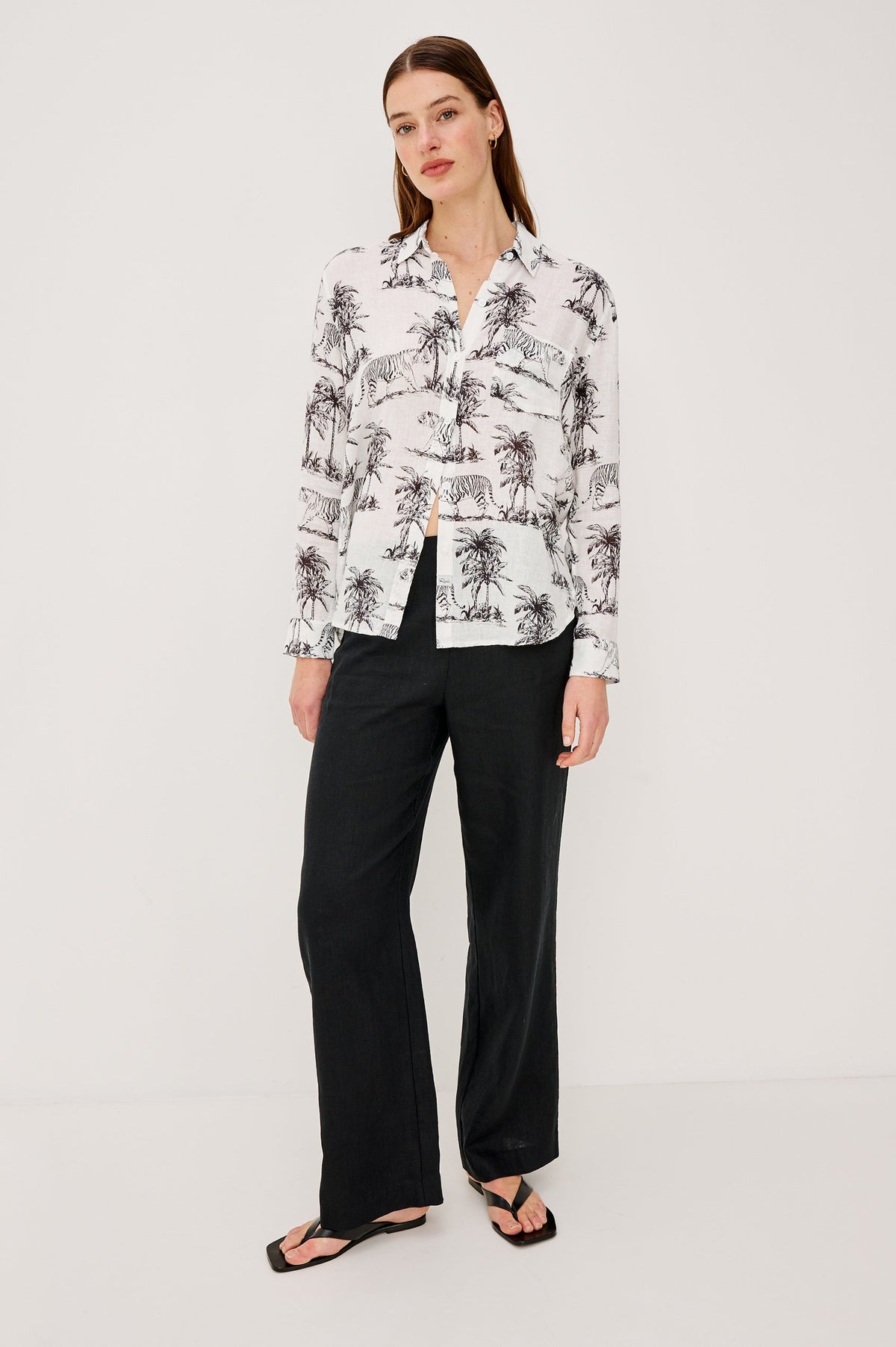 Rails Charli Button Down in Ivory Bengal