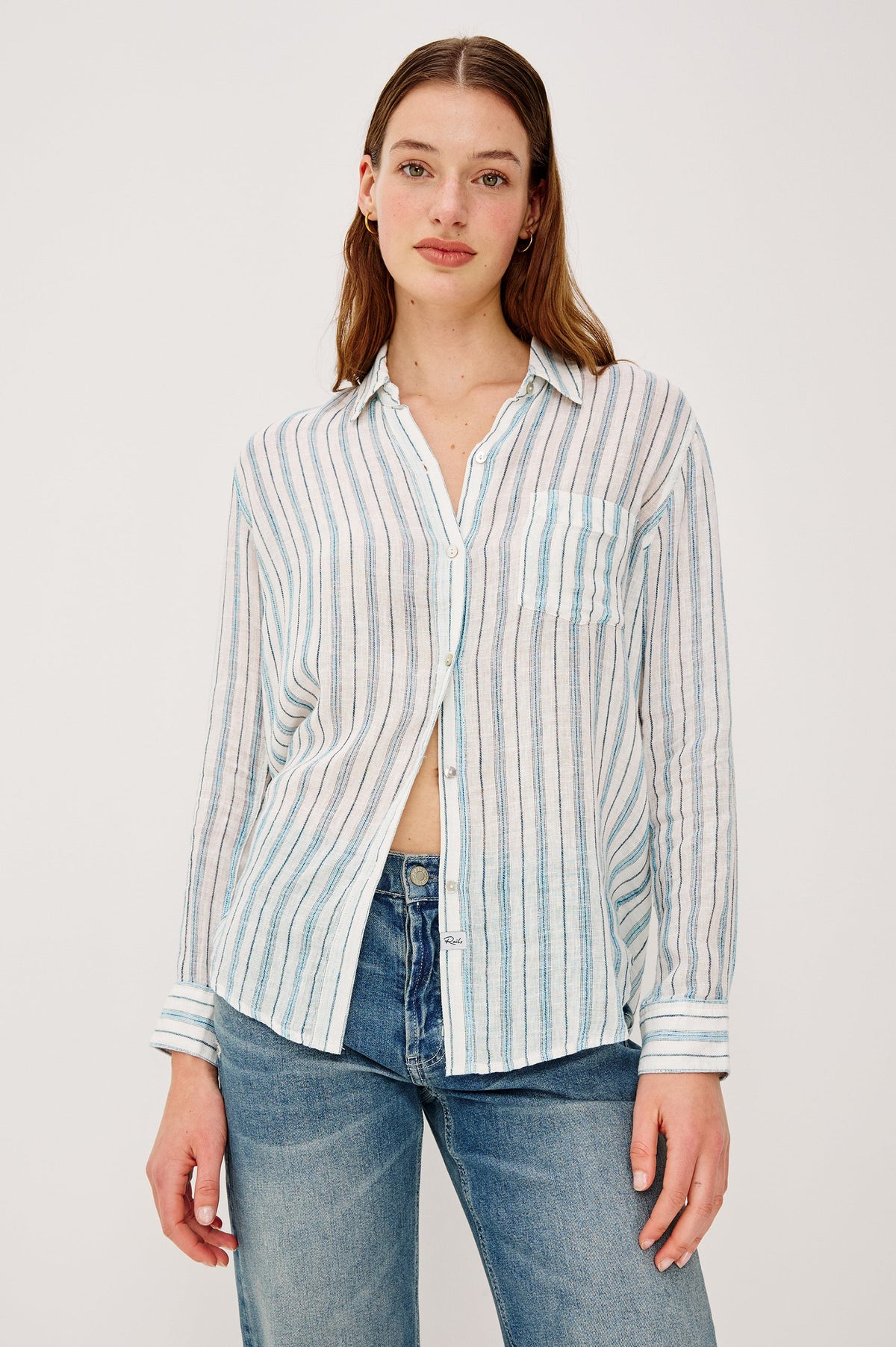 Rails Charli Button Down in Windward Stripe