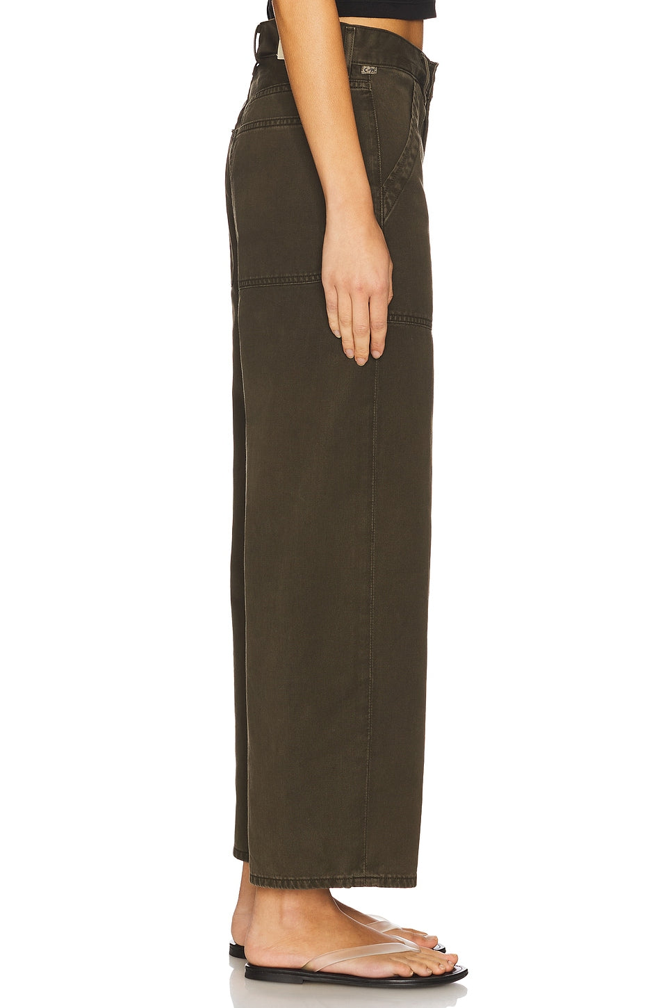 Citizens of Humanity Ayla Cargo Crop in Dark Olive