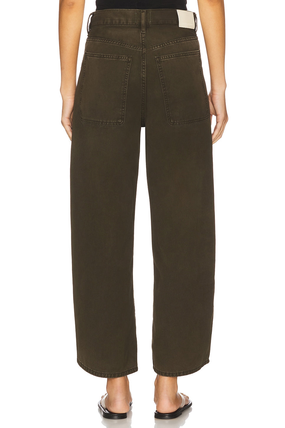 Citizens of Humanity Ayla Cargo Crop in Dark Olive
