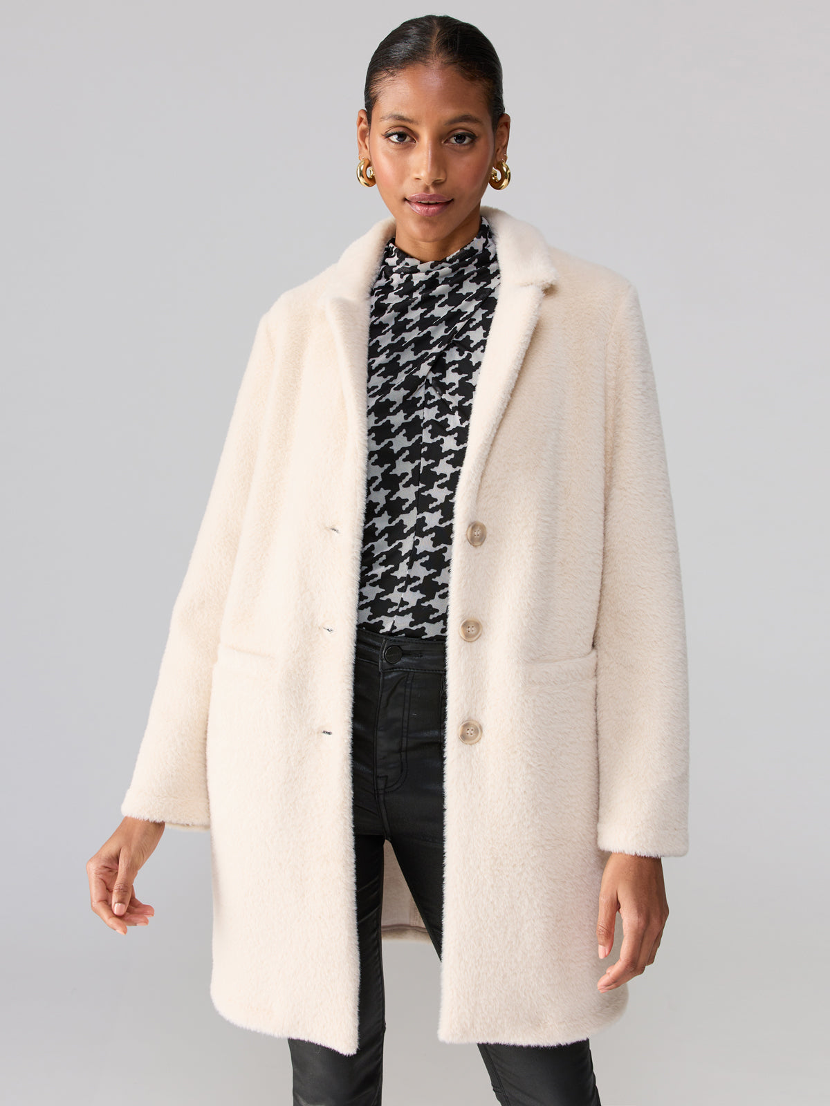 Cream sales wool jacket