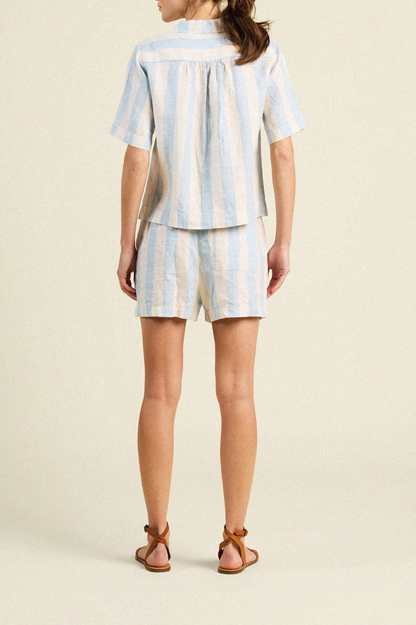 Birds of Paradis by Trovata Nico Shirt in Seaside Stripe