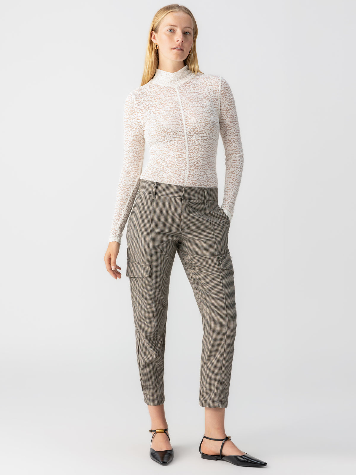Sanctuary Polished Cargo in Compact Houndstooth