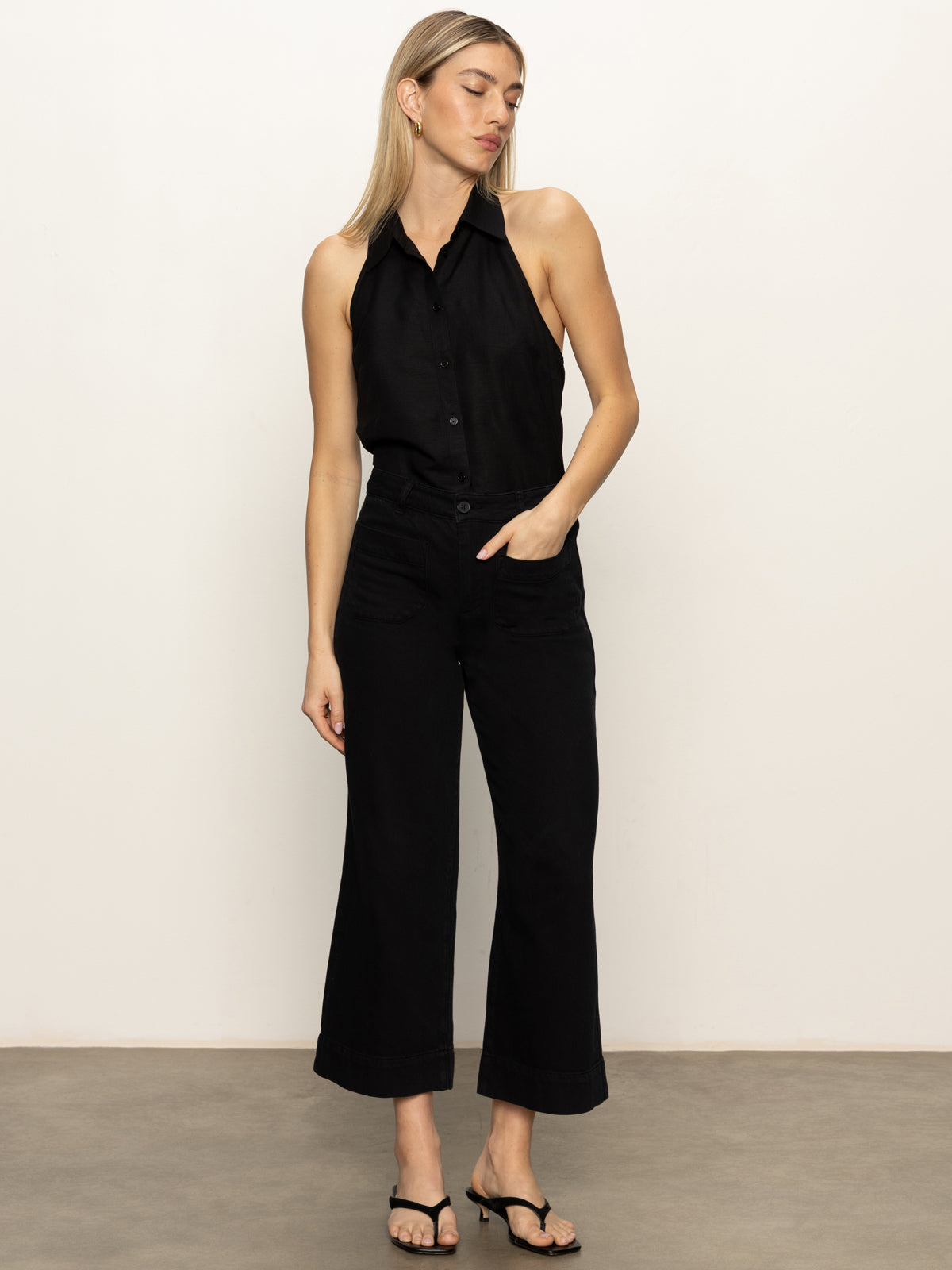 Sanctuary Soft Marine Wide Leg Crop