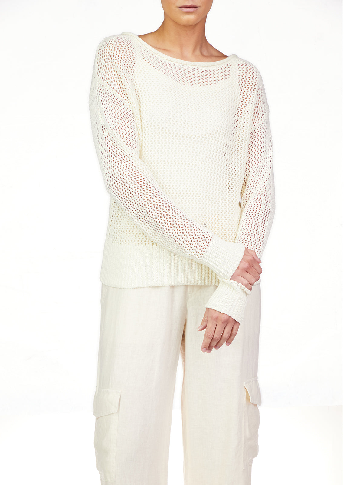 Sanctuary Open Knit Sweater Birch
