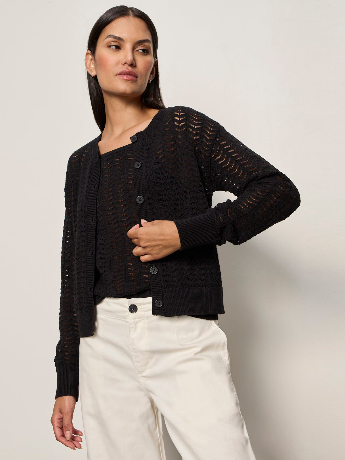 Sanctuary For Keeps Pointelle Cardigan