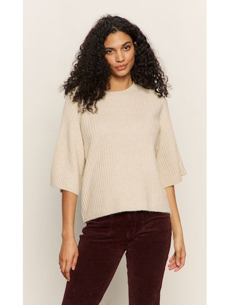 Sanctuary Ribbed Sweater Tee Mother of Pearl