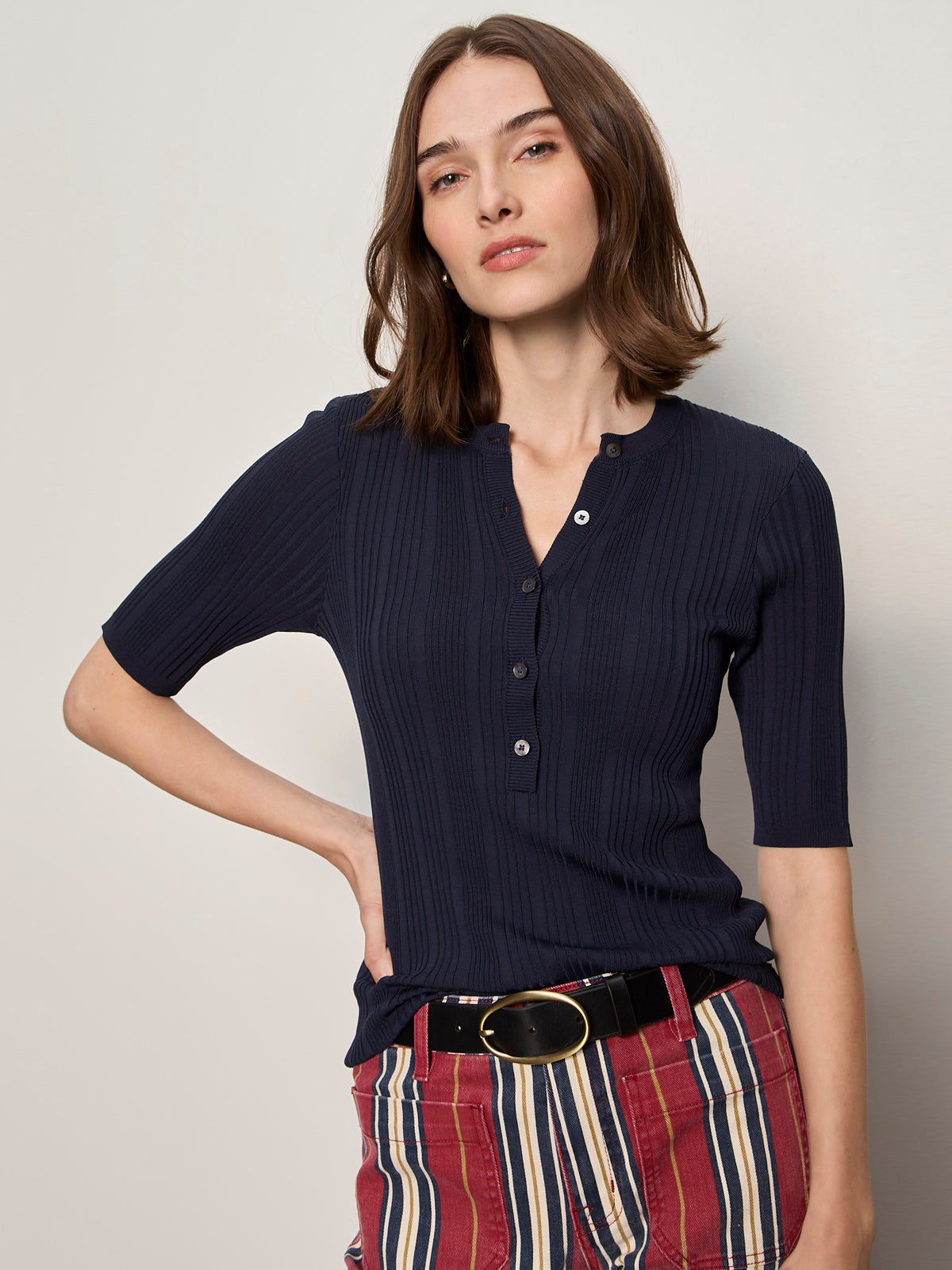 Sanctuary Air of Ease Half Sleeve Tee Navy