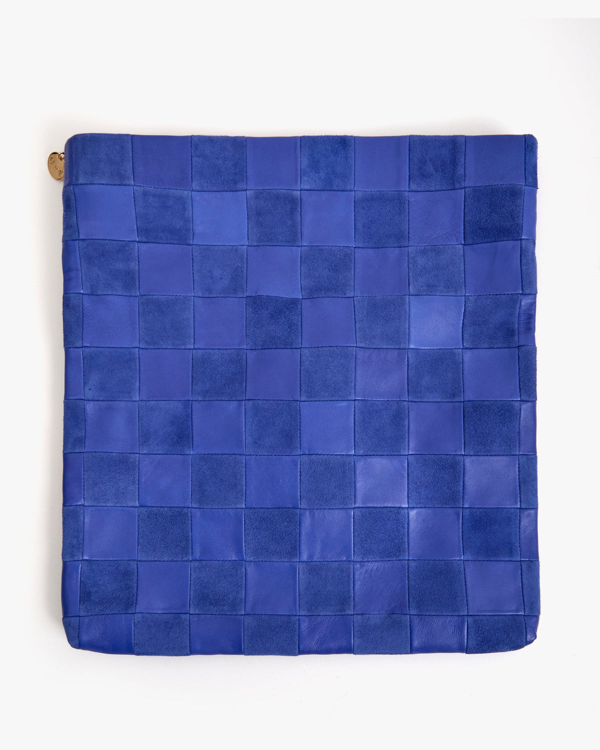 Clare V. Carryall Clutch w/ Tabs - Nappa &amp; Suede Oversized Checker