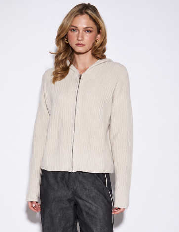 John + Jenn Gavin Zip Cardigan Oat