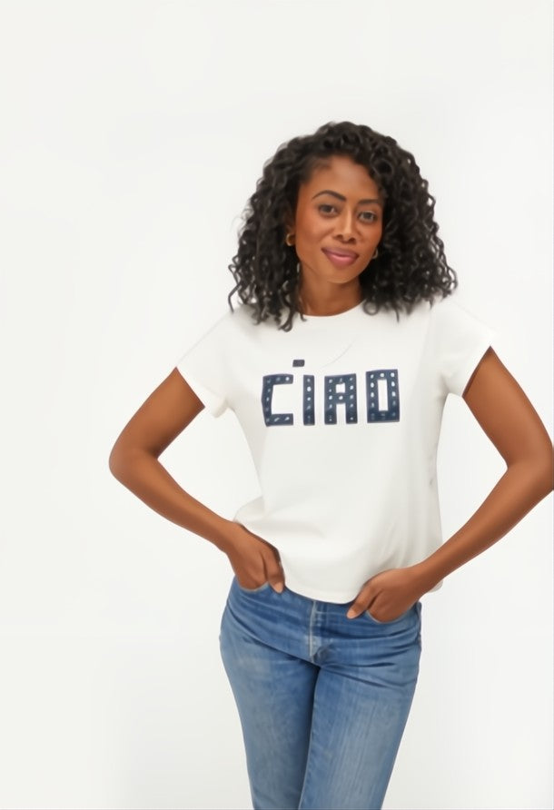 Clare V. Ciao Classic Tee w/ Studs