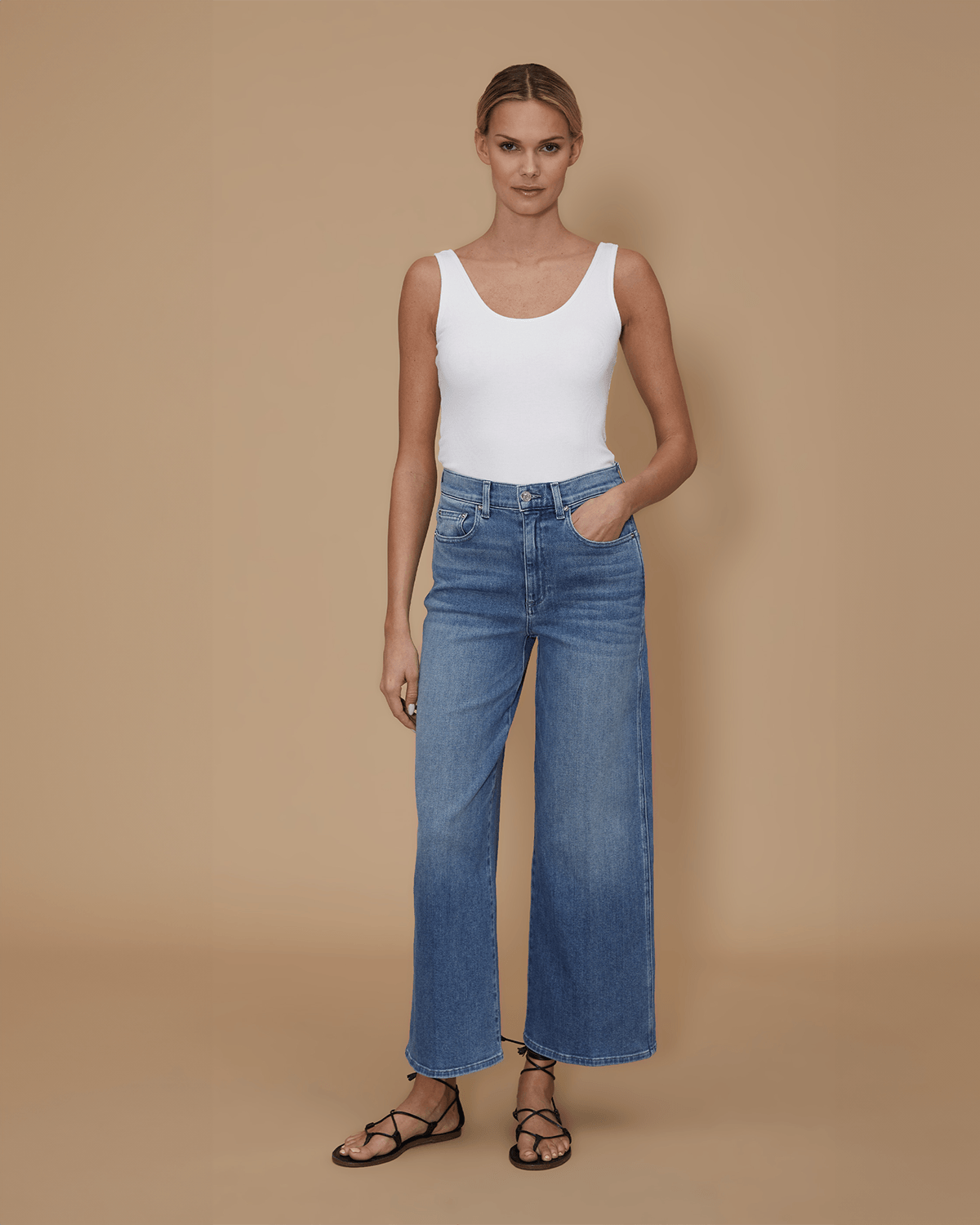 LE JEAN Juliette Wide Leg Ankle in Clementine