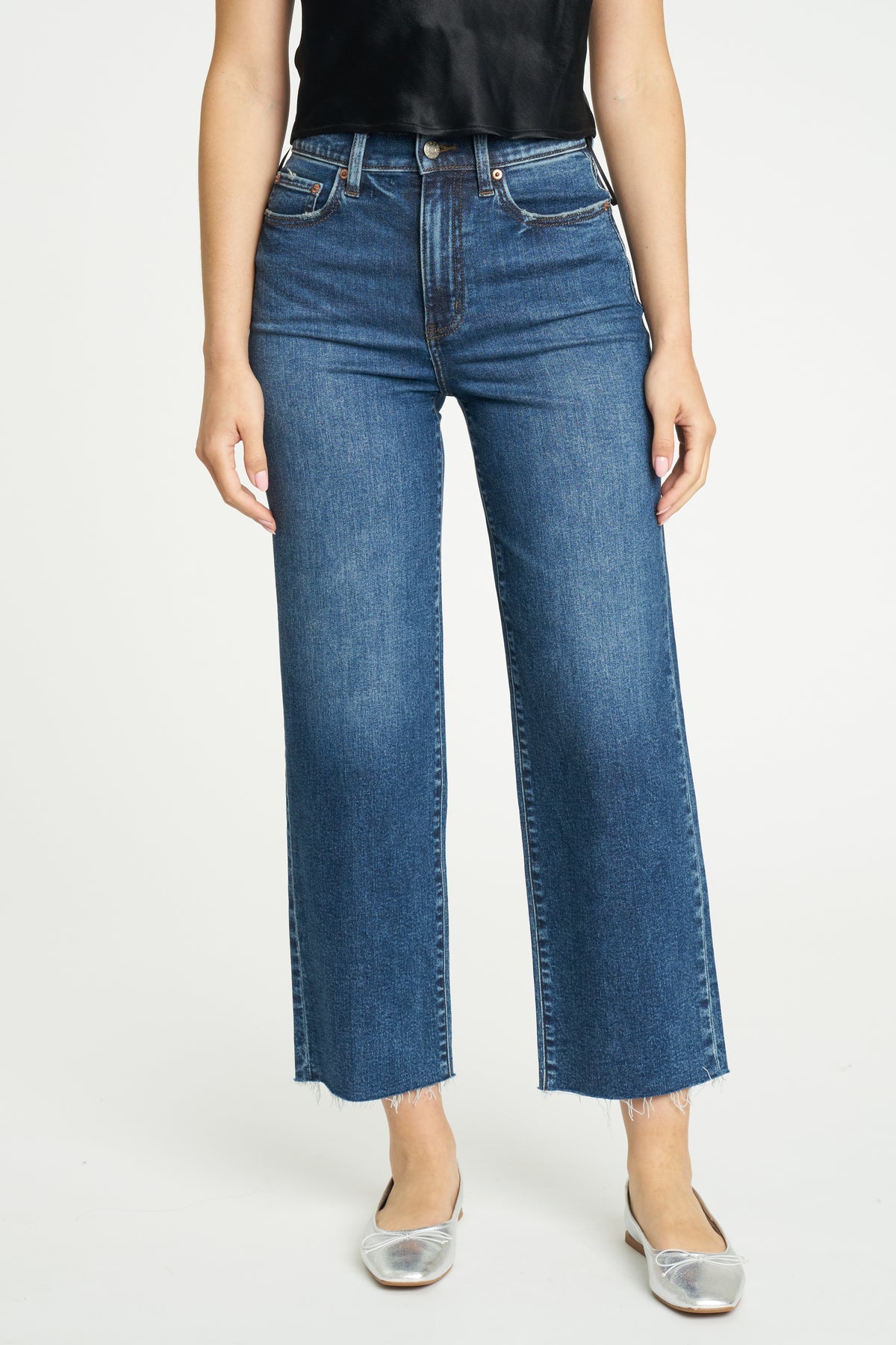 Daze Denim Pleaser High Rise Wide Leg in Double Text