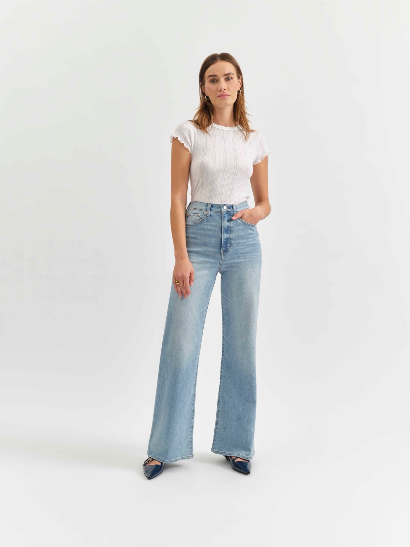 Daze Denim Far Out High Rise Wide Leg in Blooming Vintage