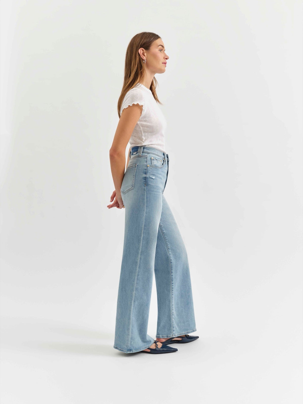Daze Denim Far Out High Rise Wide Leg in Blooming Vintage
