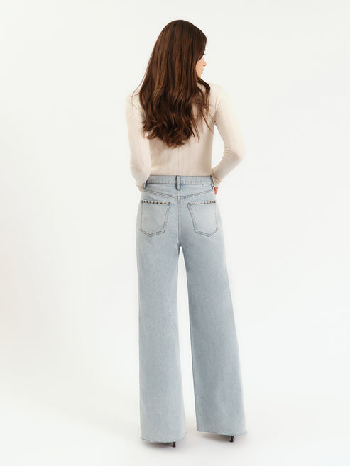 Daze Denim Far Out High Rise Wide Leg in Let's Dance