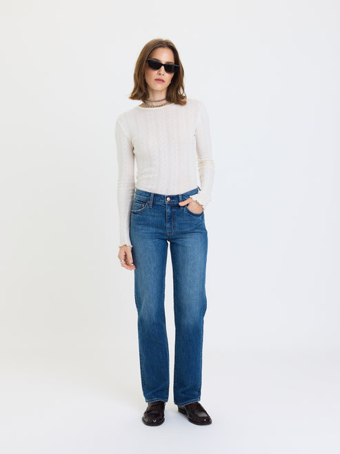 Daze Denim Rebel Mid Rise Slim Straight in Surge