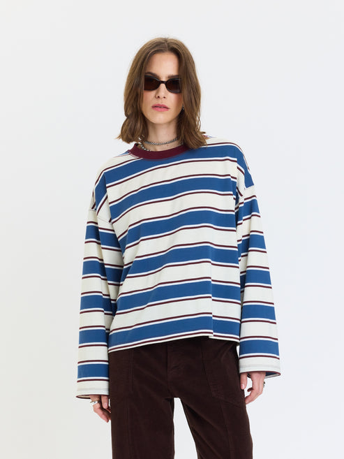 Daze Denim Salinas Easy Long Sleeve Tee Cove Stripe