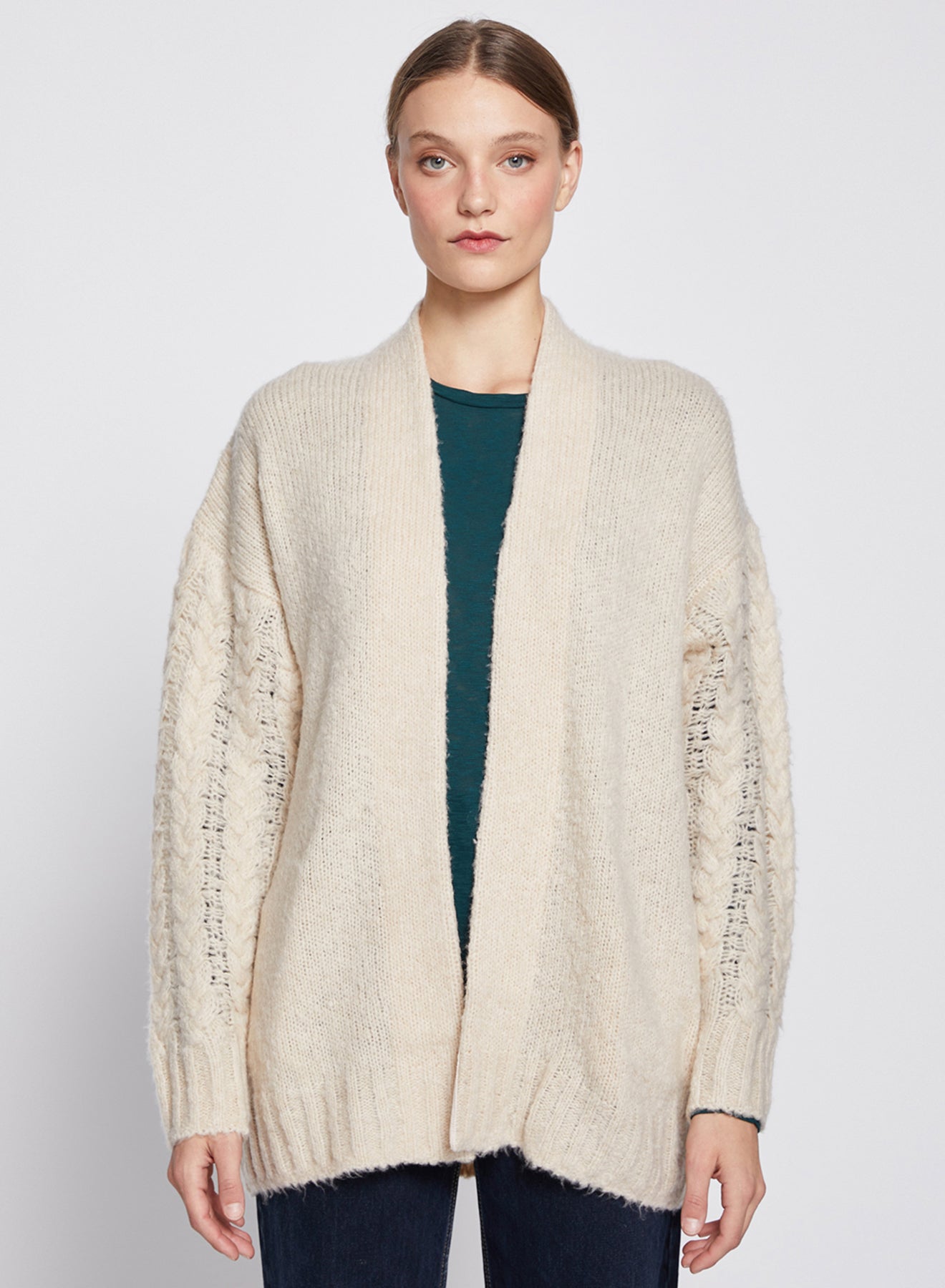 Stateside Cable Knit Sleeve Cardigan