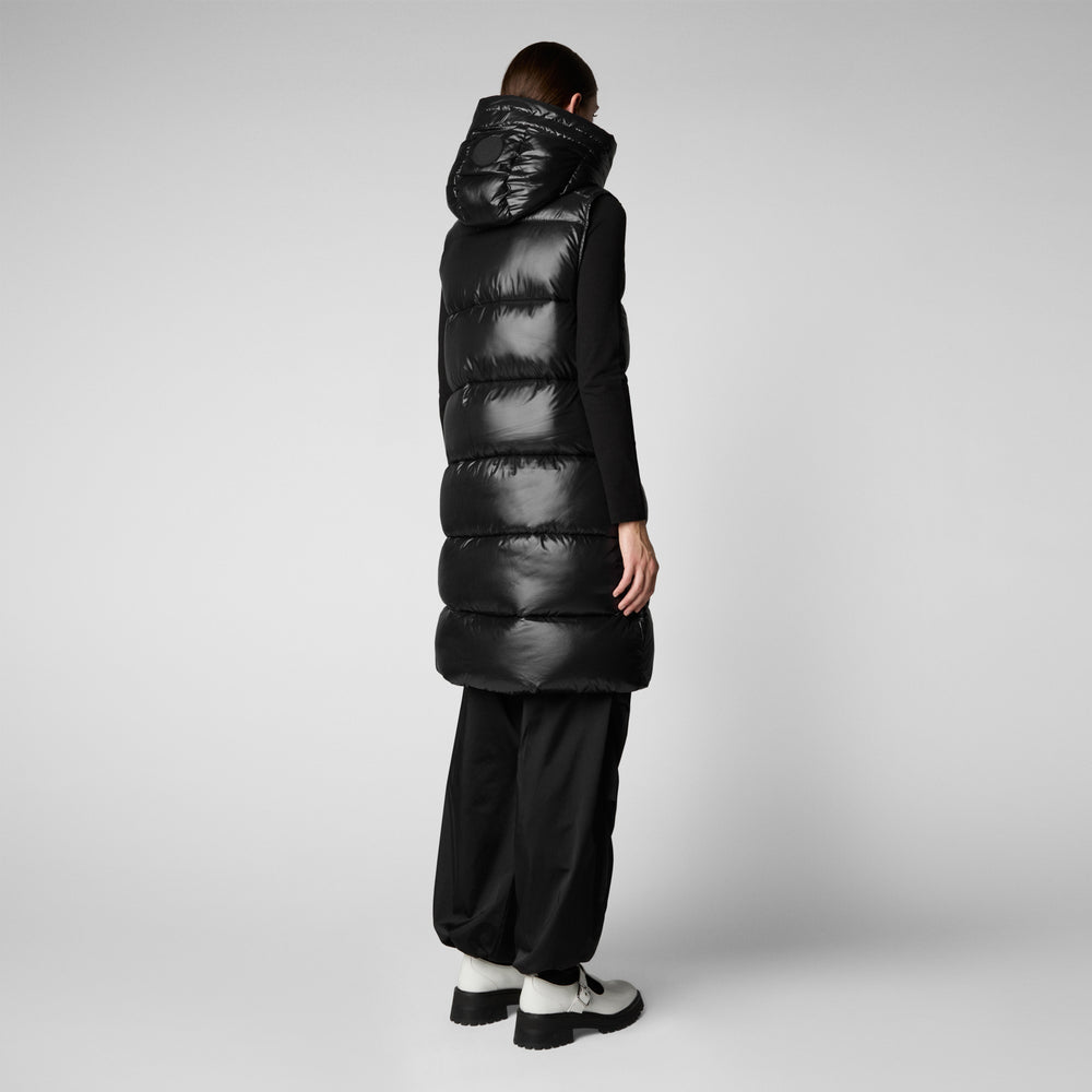 Save The Duck Iria Long Puffer Vest in Black