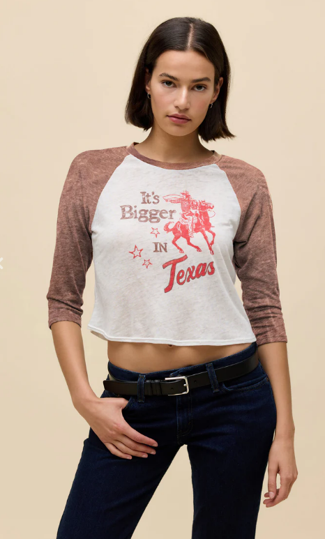 DAYDREAMER  Its Bigger In Texas Burnout Raglan Tee
