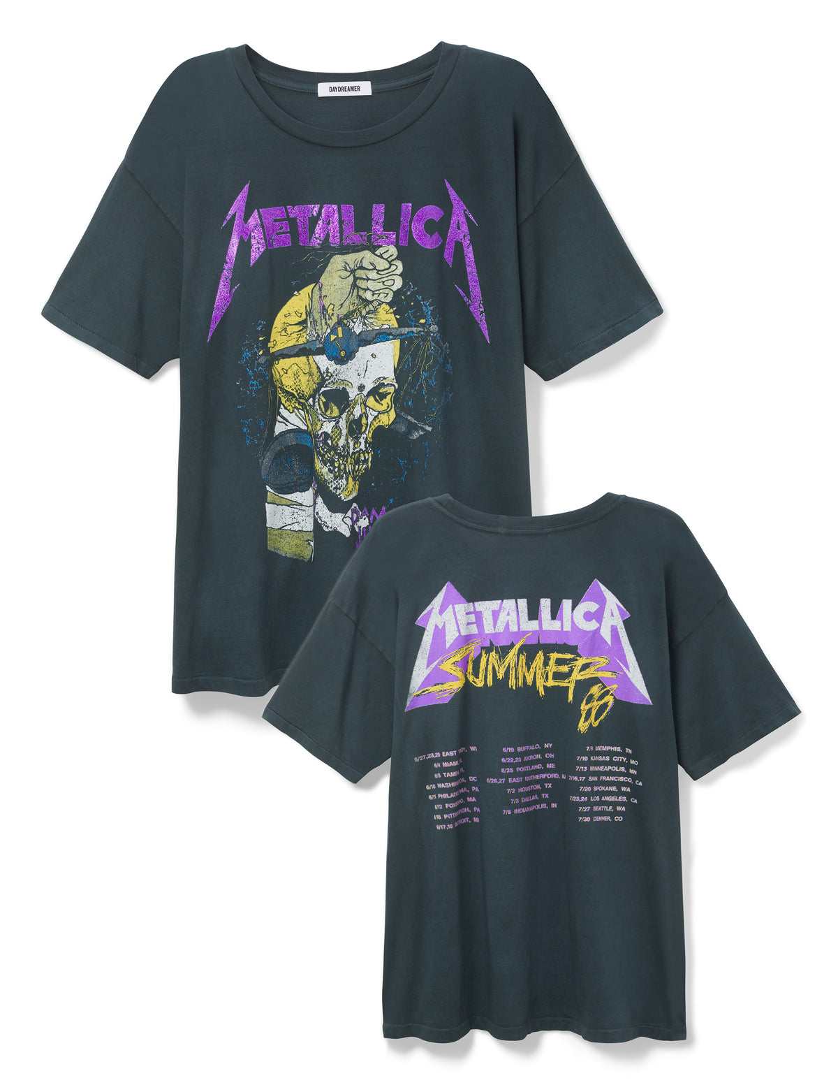 DAYDREAMER Metallica Damaged Justice Merch Tee