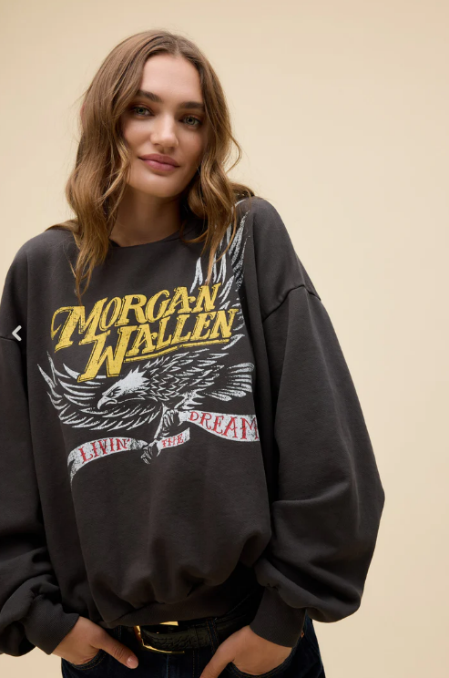 DAYDREAMER Morgan Wallen Classic Eagle Oversized Crew Sweatshirt