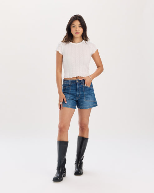 Daze Denim Valley Girl High Rise Short in Manhattan
