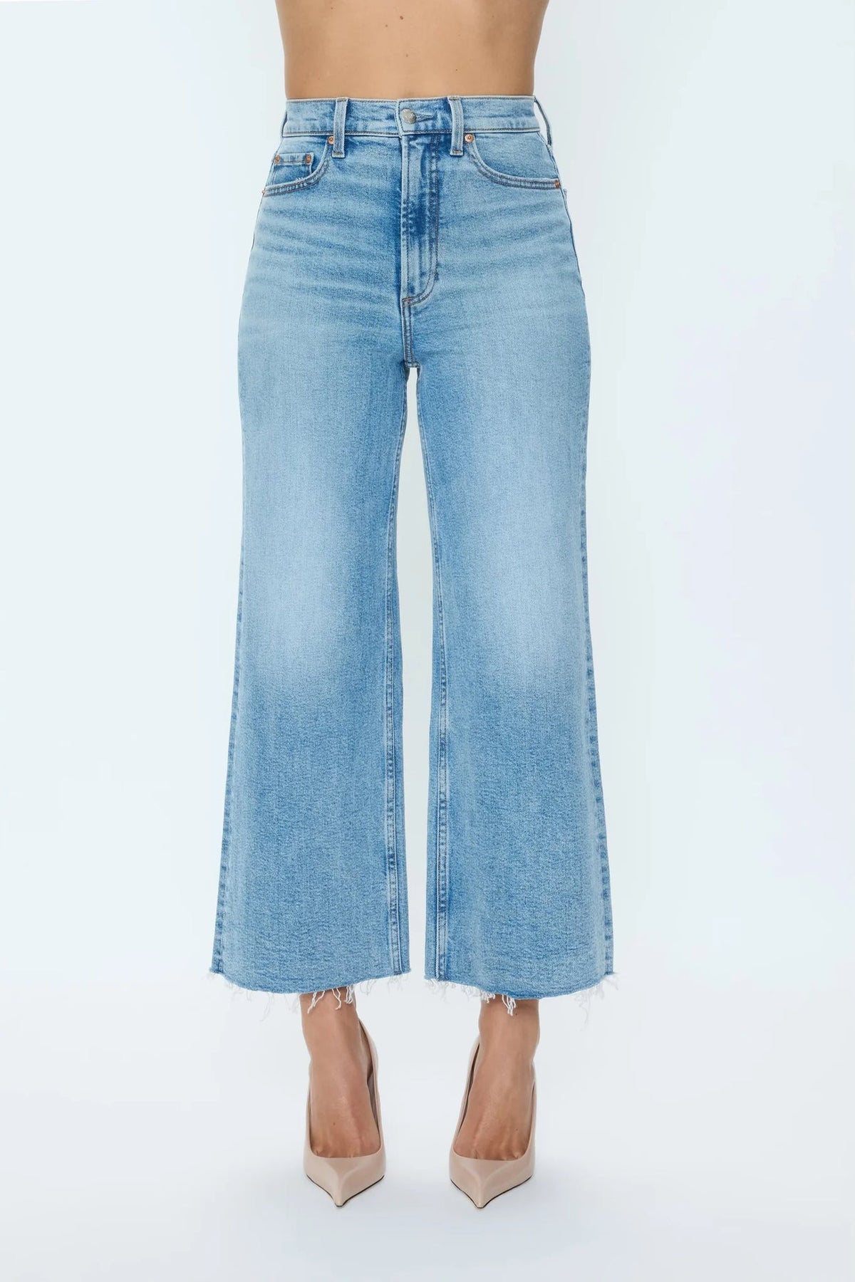 PISTOLA Lana Crop Wide Leg Jean in Bistro