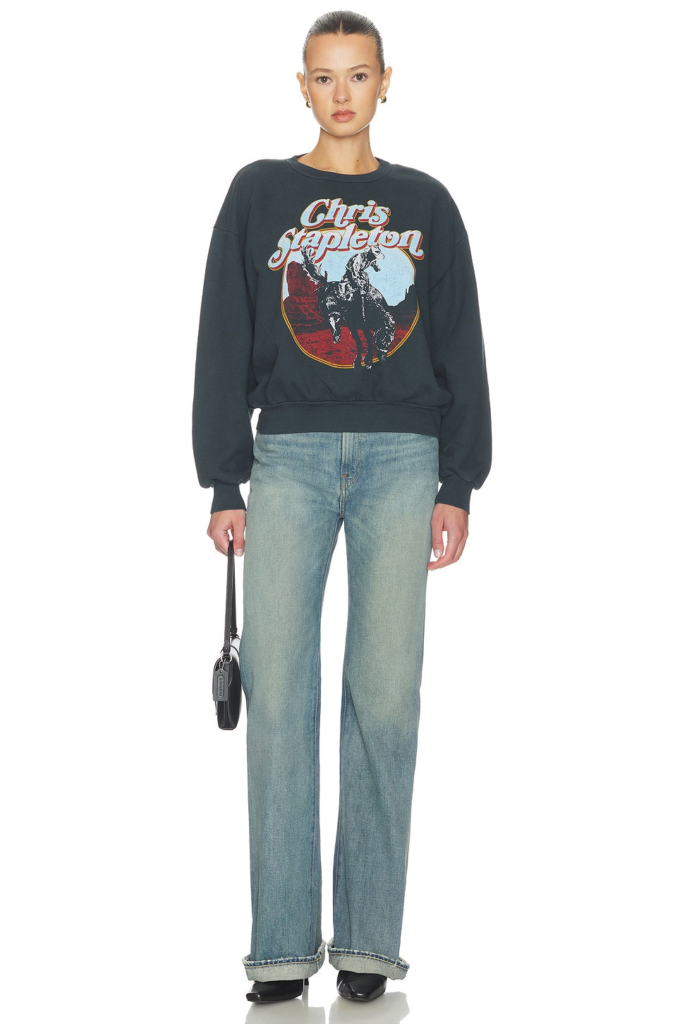 DAYDREAMER Chris Stapleton Horse Oversized Crew Sweatshirt