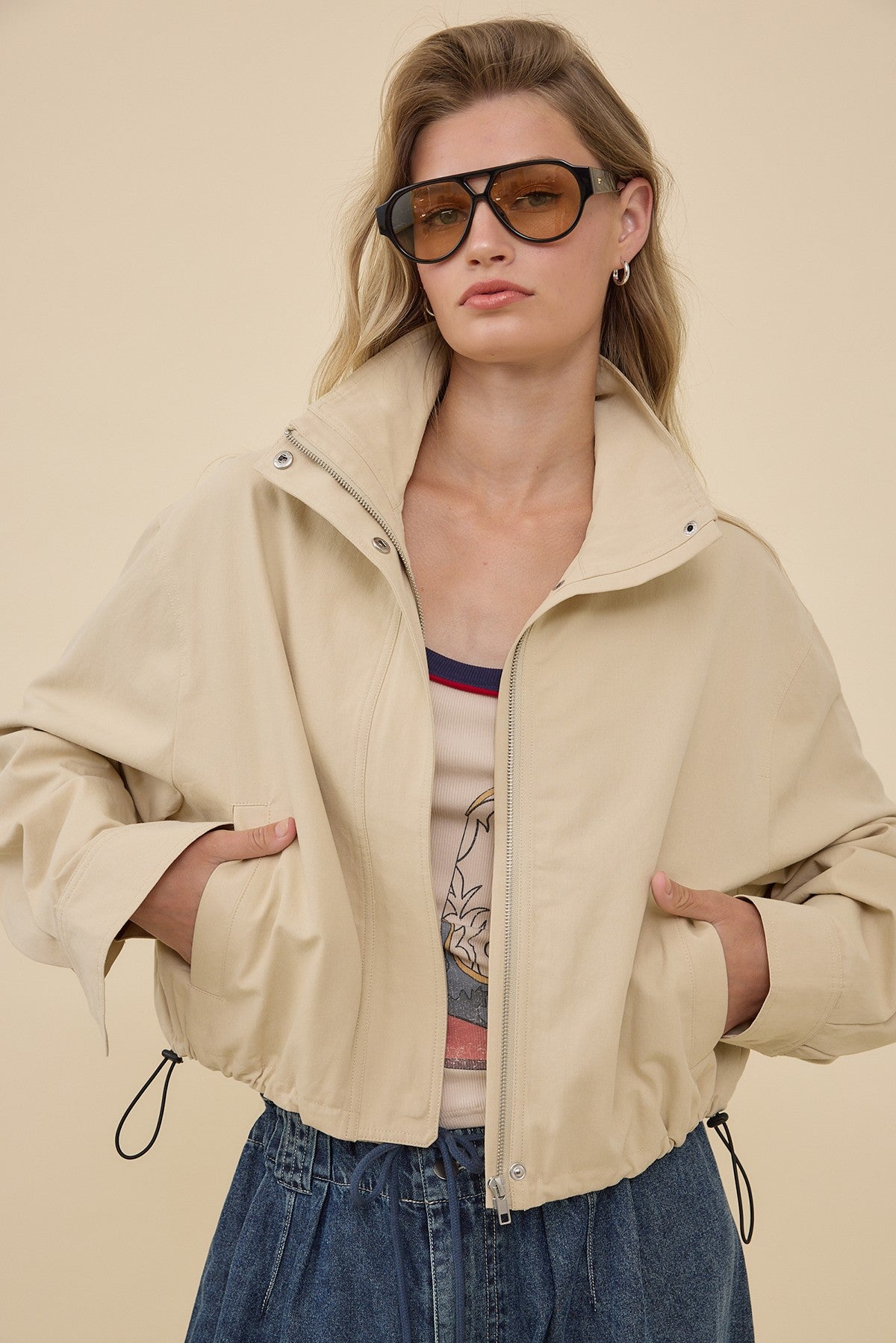 DEON Stand Collar Drawstring Jacket