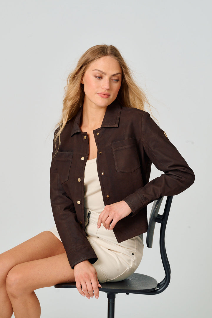 Mauritius Leather Lefei 2 Leather Jacket Dark Brown