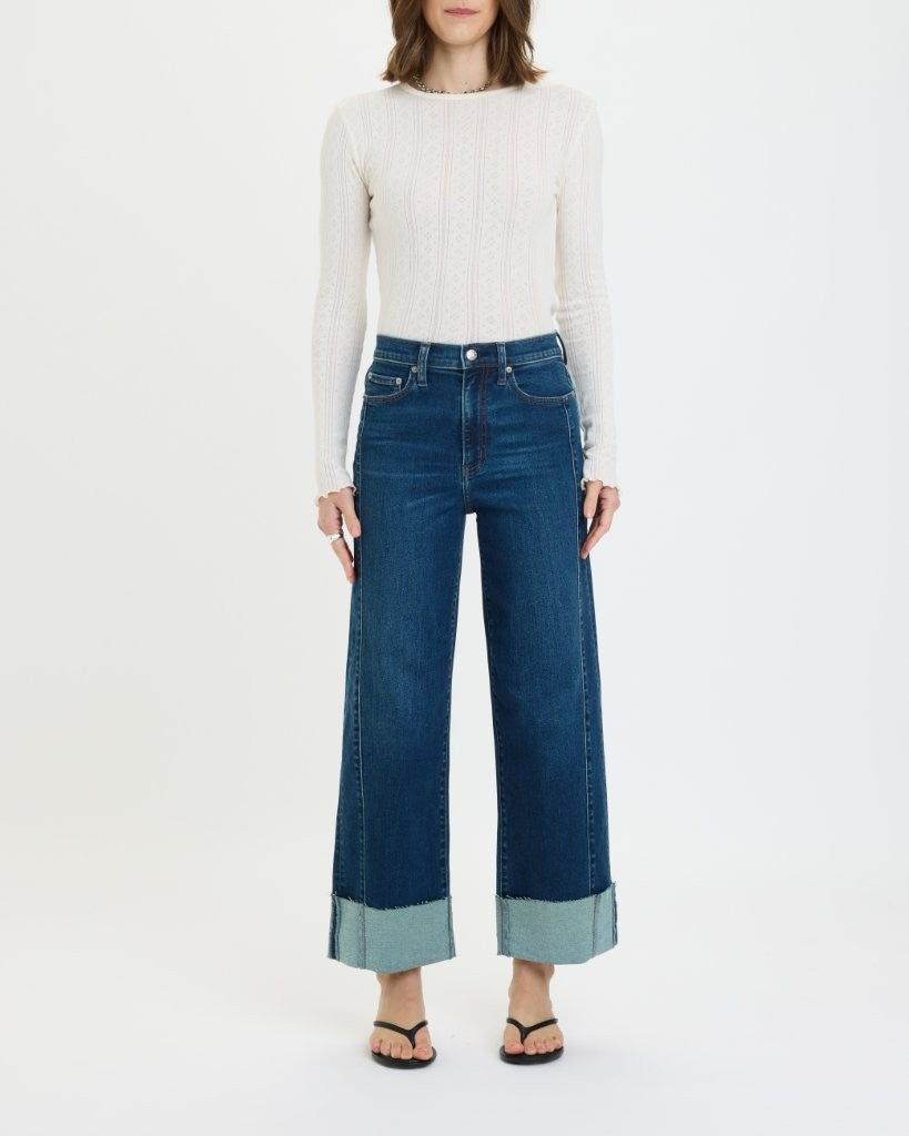 Daze Denim Pleaser High Rise Wide Ankle in Slow Motion