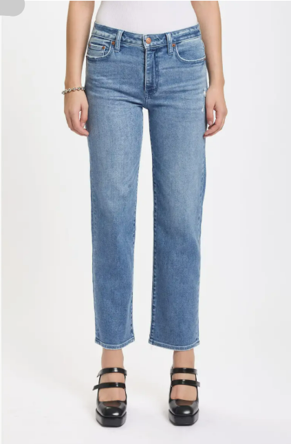 Daze Denim Rebel Mid Rise Ankle Slim Straight in Real Deal