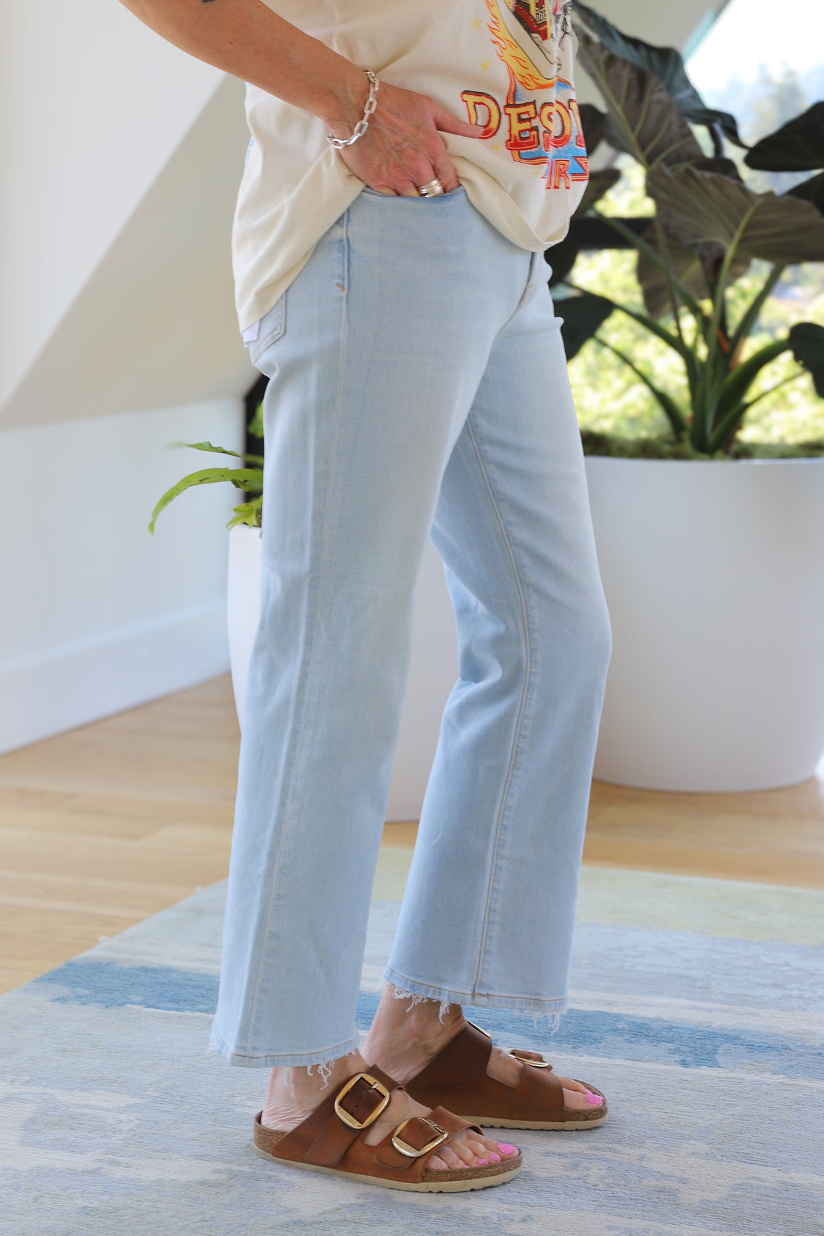 Daze Denim Shy Girl High Rise Crop Flare in Believer