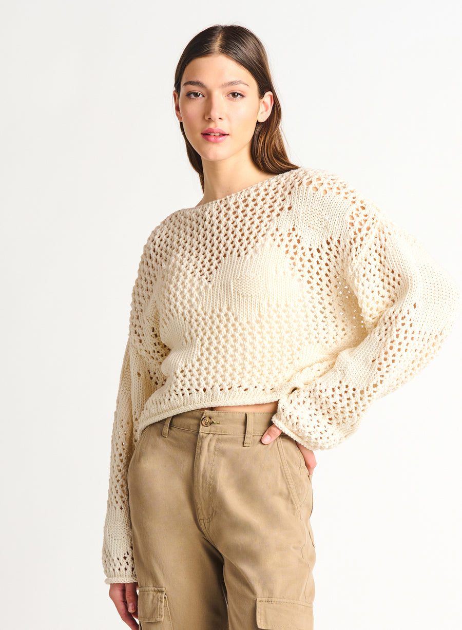 Dex Floral Crochet Sweater