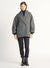 Dex Shawl Collar Buttoned Jacket Black Charcoal Heather