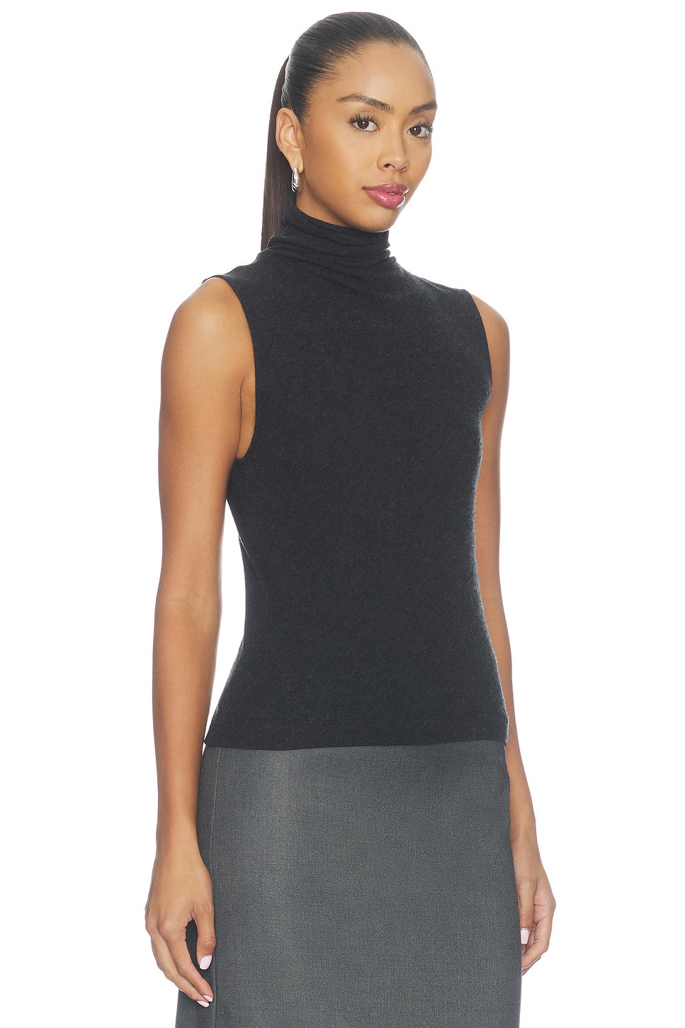 Enza Costa Cashmere Jersey Shell Black