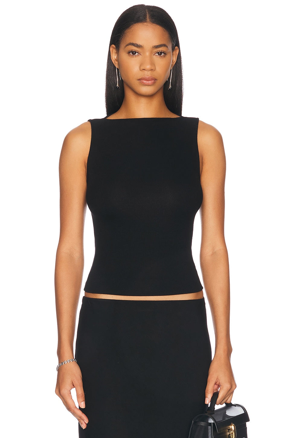 Enza Costa Silk Rib Sleeveless Boatneck